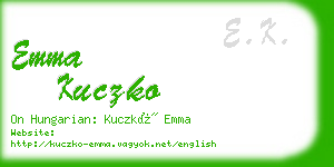 emma kuczko business card